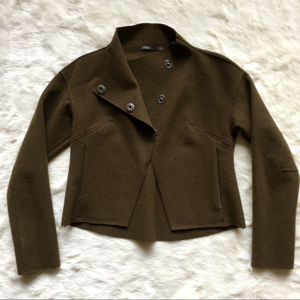 NWOT Nau Felted Wool Cropped Jacket